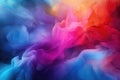 Abstract background of acrylic paint in blue, pink and yellow colors, Illustration of dramatic smoke and fog in contrasting vivid Royalty Free Stock Photo