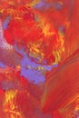 Abstract background of acrylic paint in purple, red and yellow tones. Royalty Free Stock Photo