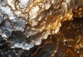 Molten Sky Aerial Abstract Flamescape in Metallic Silver, Gold, and Bronze Tones Royalty Free Stock Photo