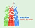 Abstract background algorithm analyzing color rectangles data. Machine learning. Analysis of Information. Minimalistic Royalty Free Stock Photo