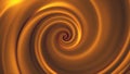 Abstract background with animation of golden spinning funnel, seamless loop. Endless revolving spiral with hypnotic