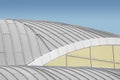 Abstract background and architecture. Some geometry with lines, archs with empty copy space