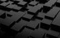 Abstract background array of black cubes. 3d render