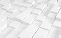 Abstract background array of white cubes. 3d render
