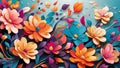Abstract Background Art with Flowers. Floral Abstraction for Background. Artistic Flower Infusion in Abstract Backdrop.