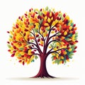 Abstract background with autumn tree