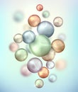 Abstract background with balls flying randomly