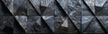 Fluted Triangle Geometric Pattern on Dark Concrete Mosaic Wallpaper - Abstract Texture Background for Banners