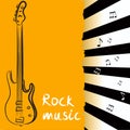 Abstract background with bass guitar