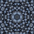 abstract background of berry pattern of a kaleidoscope. blue purple round fractal mandala. Royalty Free Stock Photo