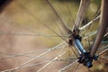 Abstract background with a bicycle wheel with bokeh Royalty Free Stock Photo