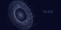 Abstract background big data . Cyberspace torus grid. Visual concept of science technology. Vector illustration Royalty Free Stock Photo