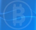 Abstract Background Bitcoin Watermark on Blue Gradients