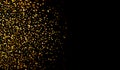 Gold sequins on black background, gold dust, black, gold, yellow