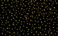 Golden confetti, holiday, falling gold particles, night, yellow, black