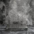 Abstract background with black marble podium and grunge wall. 3d render Royalty Free Stock Photo