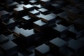 Abstract background, black matte cubes. Background for the site, application. AI generative Royalty Free Stock Photo