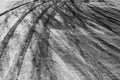 Abstract background black tire tracks on cement road, Tire trace