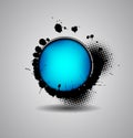 Abstract background with blue badge
