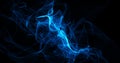 Abstract background with blue beautiful smoke from waves and lines energy hi-tech magical laser neon with glow effect Royalty Free Stock Photo