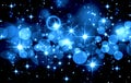 Blue circles bokeh on black background, night, Shine, shining stars, night sky, holiday Royalty Free Stock Photo