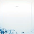 an abstract background with blue bubbles and a square frame Royalty Free Stock Photo