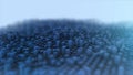 Abstract background with blue cubes moving in motion waves movement. Animation of random motion wave mosaic of square Royalty Free Stock Photo