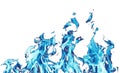 Abstract background. blue fire flames on a white background Royalty Free Stock Photo
