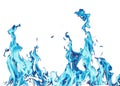 Abstract background. blue fire flames on a white background Royalty Free Stock Photo