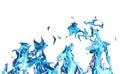 Abstract background. blue fire flames on a white background Royalty Free Stock Photo