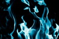 Abstract background of blue flame fire on black background Royalty Free Stock Photo