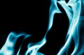 Abstract background of blue flame fire on black background Royalty Free Stock Photo