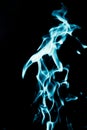 Abstract background of blue flame fire on black background Royalty Free Stock Photo