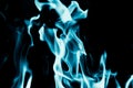 Abstract background of blue flame fire on black background Royalty Free Stock Photo