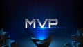 Background of blue futuristic technology glowing blue and black motion line and most valuable playerMVP text Royalty Free Stock Photo