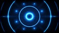 Background of blue futuristic technology round hole hud display interface Royalty Free Stock Photo