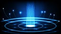 Background of blue futuristic technology round hole hud display interface