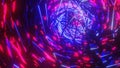 abstract background from blue glowing broken mesh with red highlights. 3d render