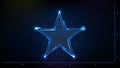 background of Blue glowing triangle star technology sci fi frame hud ui