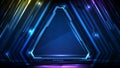 background of Blue glowing triangle star technology sci fi frame hud ui