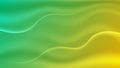 Vector Abstract Green and Yellow Gradient Background with Shining Wavy Lines