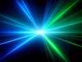 Abstract background with blue and green laser beams. Royalty Free Stock Photo