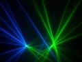Abstract background with blue and green laser beams. Royalty Free Stock Photo