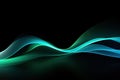 abstract background with blue and green waved lines for brochure, website, flyer design, Digital wave wallpaper on a Black