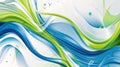 abstract background with blue, green and white waves. Vector illustration Royalty Free Stock Photo