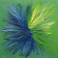 Abstract background of blue, green, and yellow brush strokes - oil painting Royalty Free Stock Photo