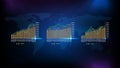 background of blue industry outlook graph and world map