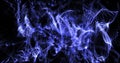 Abstract background of blue moving flying small particles or waves of smoke with a glow and blur effect. Screensaver beautiful Royalty Free Stock Photo