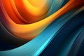 Abstract background with blue and orange colour waves