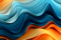 Abstract background with blue and orange colour waves